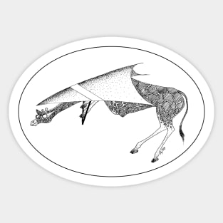 Lovely Giraffe goes Hang gliding Sticker